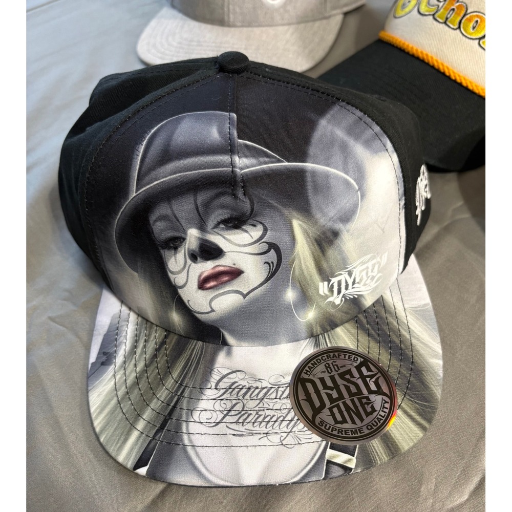 Dyse One Mens Snapback Hat Black Chicano Art Gangsta Paradise Ridin Low New Tag